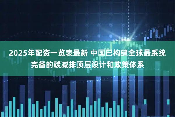 2025年配资一览表最新 中国已构建全球最系统完备的碳减排顶层设计和政策体系